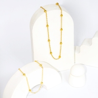 Mix de  Colar e Pulseira Bolinhas Banhado a Ouro 18k