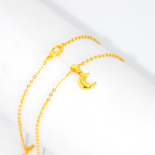 Conjunto Colar e Brinco Formato de Lua