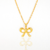 Conjunto Colar e Brinco Lacinho Detalhado Banhado a Ouro