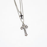 Colar Religioso Cruz Cravejada e Crucifixo Banhado em Ouro 18K