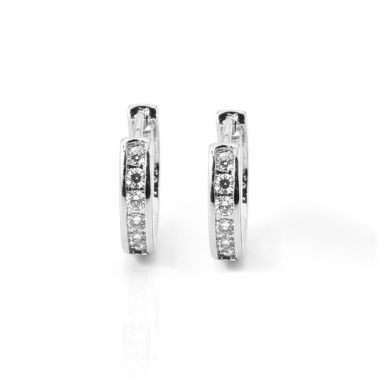 Brinco Argola Fina Cravejada