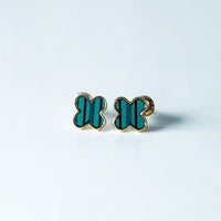 Trio de Brincos Trevo Multicores Banhado em Ouro 18K