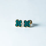 Trio de Brincos Trevo Multicores Banhado em Ouro 18K