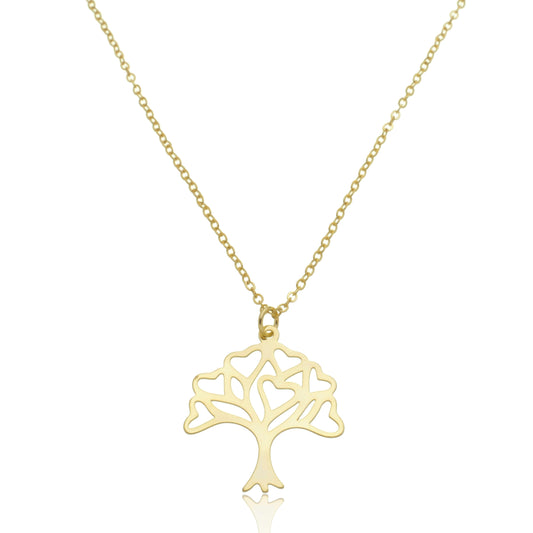 Colar com Pingente de Arvore Vazada - Banhado a Ouro 18k