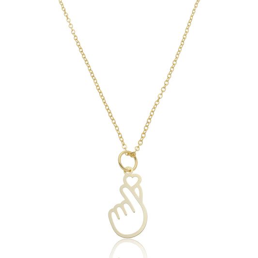 Colar Coração Coreano | Banhado a Ouro 18 K