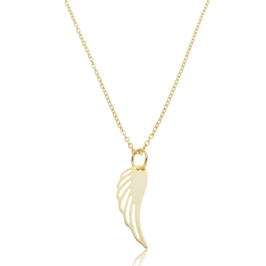 Colar Pingente Asas de Anjo Banhado em Ouro 18k