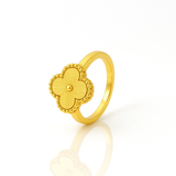 Anel Flor de Trevo Banhado