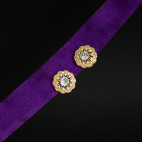 Brinco Flor Imperial Banhado Cravejada