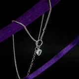 Colar Delicado Com Cristal Coração E Argola Central Banhado