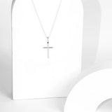 Colar com Pingente de Cruz Banhado a Prata