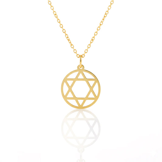 Colar com Pingente Estrela de Davi Banhado