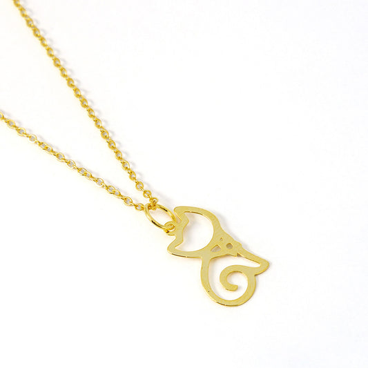 Colar Gatinho Vazado Folheado em Ouro 18K