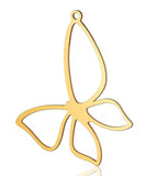 Colar Com Pingente Borboleta Vazado Banhado em Ouro 18K