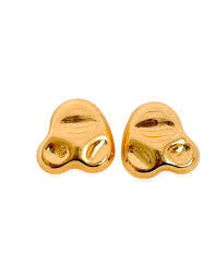 Brinco Orgânico Irregular Banhado em Ouro 18K