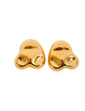 Brinco Orgânico Irregular Banhado em Ouro 18K