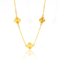 Mix Colar e Pulseira Trevo Dourado