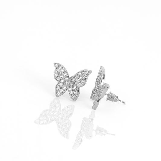 Brinco Borboleta Brilho de Luz Banhado