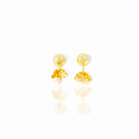 Brinco Pino Com Bolinha Dourado