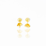 Brinco Pino Com Bolinha Dourado