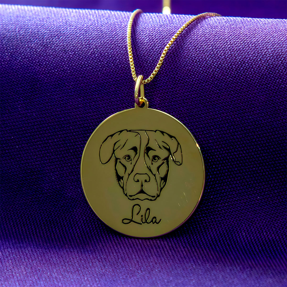 Colar Pingente Personalizado Raças Pet Banhado em Ouro 18K