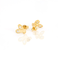Brinco Sapatinho Bailarina Zircônia Folheado Ouro 18K