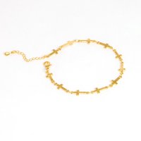 Mix Colar e Pulseira Cruz Banhado