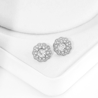Brinco Flor Imperial Banhado Cravejada