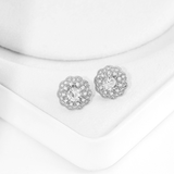 Brinco Flor Imperial Banhado Cravejada