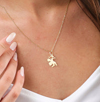 Colar com Pingente de Anjo com Arco e Flecha - Banhado a Ouro 18k