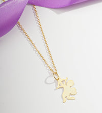 Colar com Pingente de Anjo com Arco e Flecha - Banhado a Ouro 18k