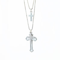 Colar Religioso Cruz Cravejada e Crucifixo Banhado em Ouro 18K