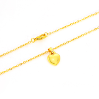 Colar com Pingente de Coração Banhado a Ouro 18k