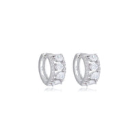 Brinco Argola Cravejado em Zircônias com Gota  ZIRCÔNIAS COM GOTA (cópia)