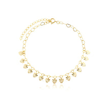 Pulseira Elos Corações Ouro 18k | Verniz Antialérgico