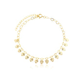Pulseira Elos Corações Ouro 18k | Verniz Antialérgico