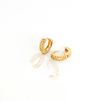Brinco Mini Argolinha Cravejada Banhada A Ouro