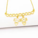 Colar Personalizado Canga Corações e Filho(a) Banhado em Ouro 18K