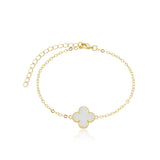 Pulseira Trevo Resinada Banhada em Ouro 18k