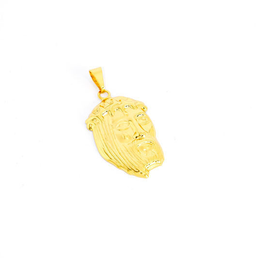 Pingente Com Imagem Esculpida de Jesus | Banhado a Ouro 18k