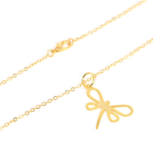 Colar Libélula Vazado | Banhado a Ouro 18k