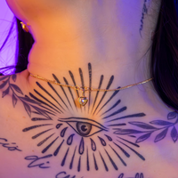 Colar Delicado Com Cristal Coração E Argola Central Banhado