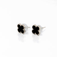 Conjunto Brinco e Colar Triplo 3 Folhas de Trevos Banhado em Ouro 18K