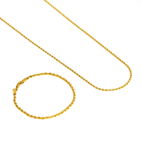 Mix de Colar e Pulseira Corrente Cordão Trançado Banhado
