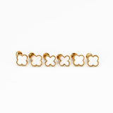 Trio de Brincos Trevo Multicores Banhado em Ouro 18K