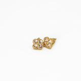 Trio de Brincos Trevo Multicores Cravejado com Zircônias Banhado em Ouro 18K
