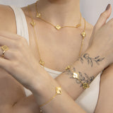 Colar Gargantilha Vintage Alhambra 80 cm Banhado em Ouro 18K