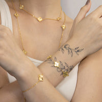 Colar Gargantilha Vintage Alhambra 80 cm Banhado em Ouro 18K