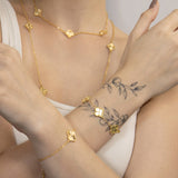 Colar Gargantilha Vintage Alhambra 80 cm Banhado em Ouro 18K