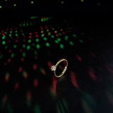 Anel Solitário Redondo Banhado A Ouro