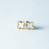 Trio de Brincos Trevo com Pedras Brilhantes Multicores Banhado em Ouro 18K